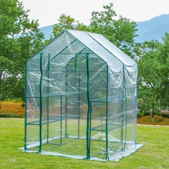 정원 온실 방수 투명 PVC 커버 식물 하우스 워크인 온실 야외